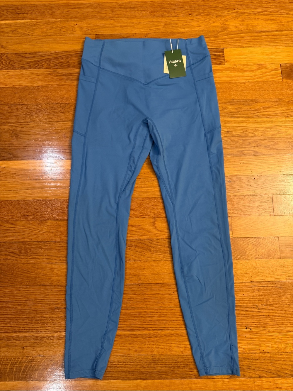 Halara UltraSculpt High Waist Scrunch Butt Tummy Control Leggings Blue Large NWT